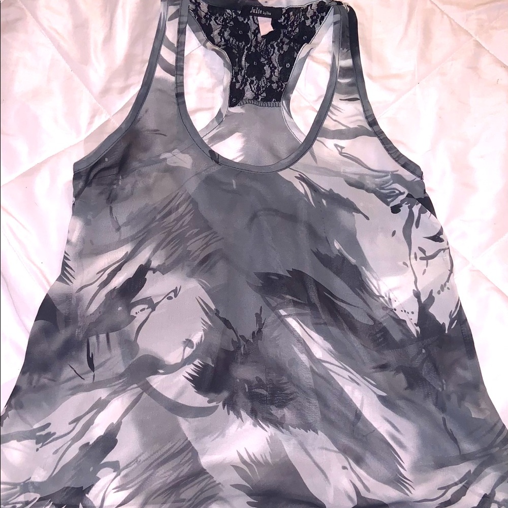 Sheer Julie tank with lace detail